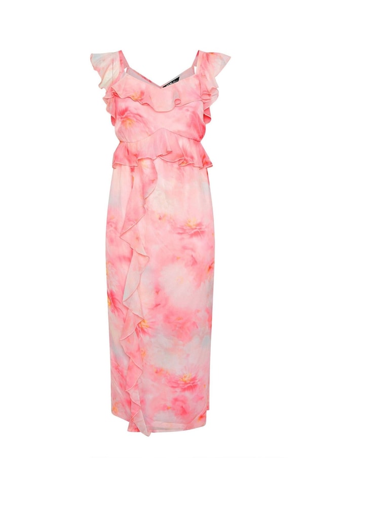 Yours Curve Pink Ruffle Maxi Dress - Image 10 of 10