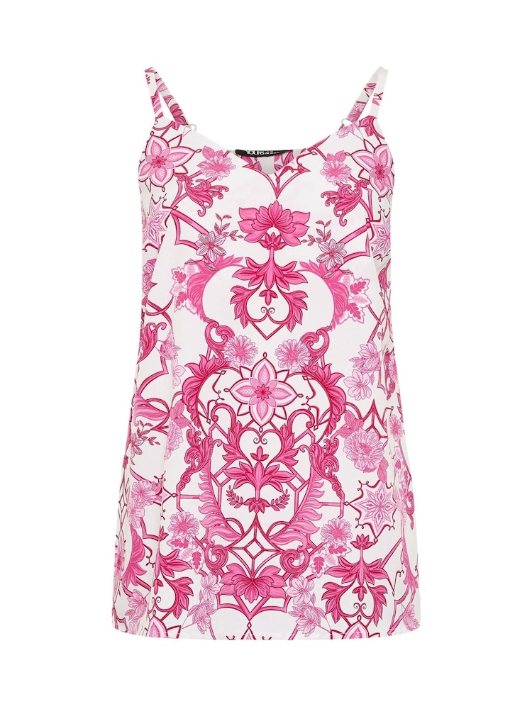 Yours Curve Pink Light Printed Cami - Image 5 of 5