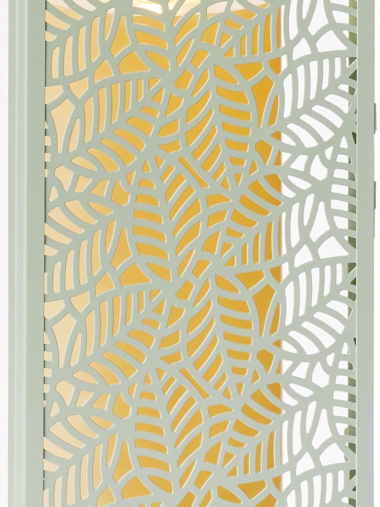 Premier Decorations Ltd Sage Green Metal and Glass Lantern - Image 2 of 2