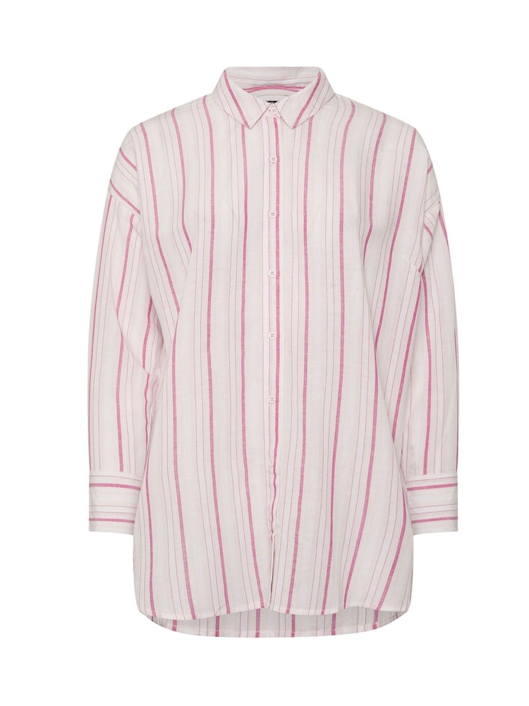 Yours Curve Pink Long Sleeve Shirt - Image 5 of 5