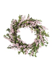 Premier Decorations Ltd 35cm Dried Pink Buxus Leaf Wreath - Image 1 of 2