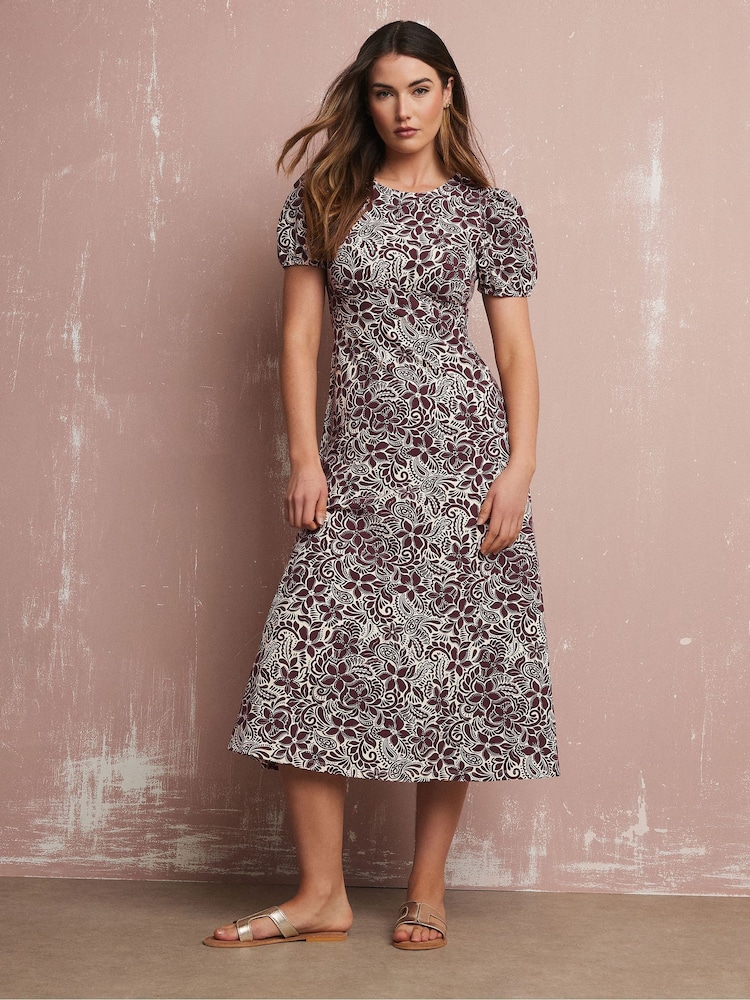 Long Tall Sally Purple Floral Tea Midi Dress - Image 2 of 5