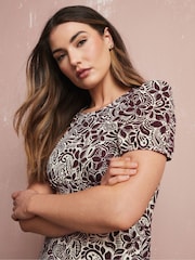 Long Tall Sally Purple Floral Tea Midi Dress - Image 4 of 5