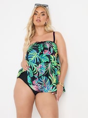 Yours Curve Tribal Leaf A-Line Tankini - Imagen 2 de 7