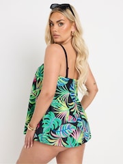 Yours Curve Tribal Leaf A-Line Tankini - Imagen 4 de 7