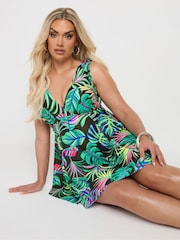 Yours Curve Tribal Leaf Swimdress - Imagem 1 de 6
