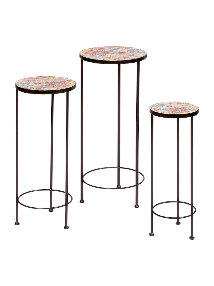 Premier Decorations Ltd Set of 3 Boho Flower Plant Stands - Image 1 of 2