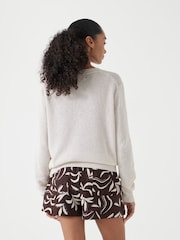 Hush White Linen Blend V-Neck Jumper - Image 3 of 6