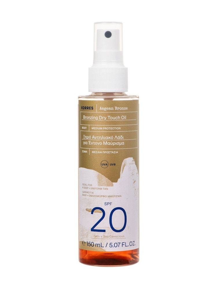 Korres Aegean Bronze Bronzing Dry Touch Oil SPF20 150ml - Image 1 of 3 Korres Aegean Bronze Bronzing Dry Touch Oil SPF20 150ml - Image 1 of 3