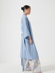Hush Blue Waffle 100% Cotton Robe - Image 2 of 6