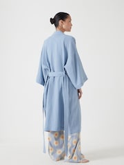 Hush Blue Waffle 100% Cotton Robe - Image 3 of 6