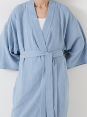 Hush Blue Waffle 100% Cotton Robe - Image 4 of 6