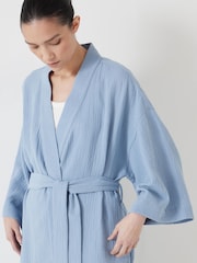 Hush Blue Waffle 100% Cotton Robe - Image 5 of 6