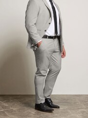 BadRhino Big & Tall Grey Plain Suit Trousers - Image 1 of 6