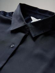 The Set Navy Blue Satin Shirt and Trousers Co-Ord - Image 10 of 11