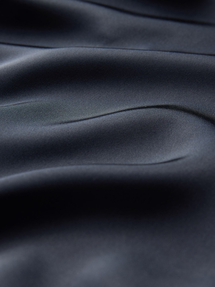 The Set Navy Blue Satin Shirt and Trousers Co-Ord - Image 11 of 11