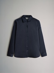 The Set Navy Blue Satin Shirt and Trousers Co-Ord - Image 9 of 11