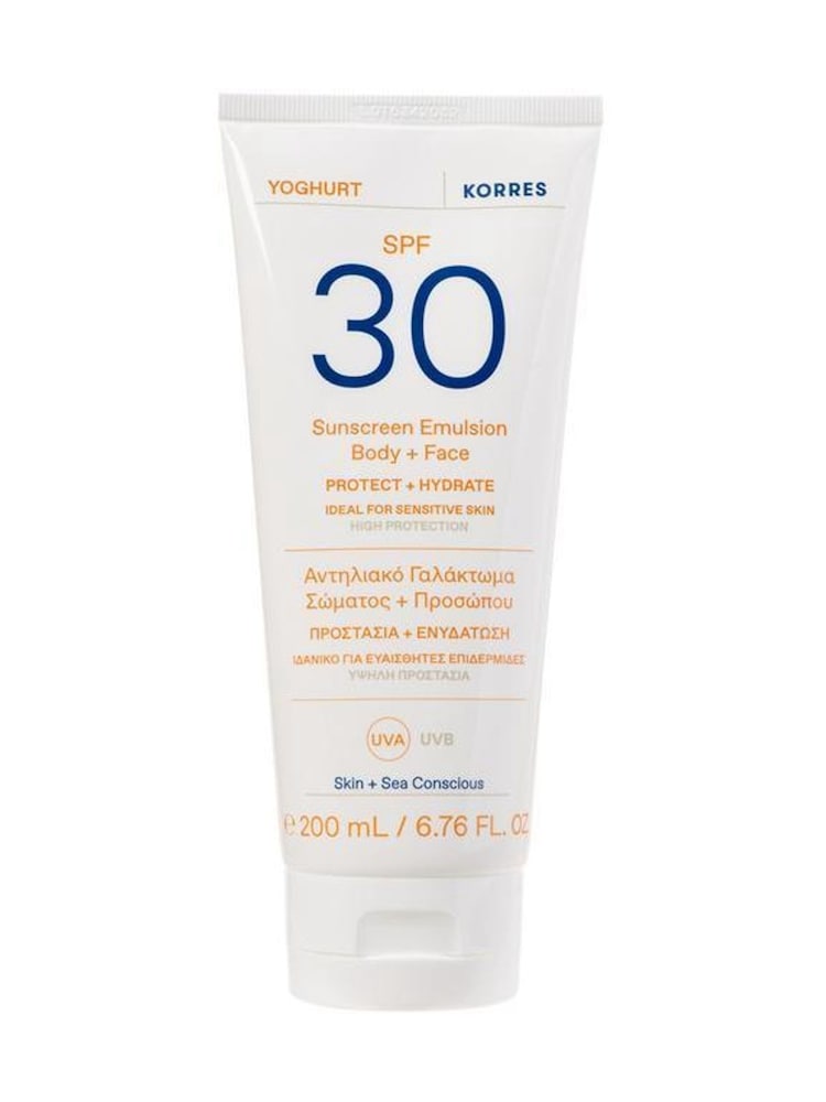 Korres Yoghurt Sunscreen Emulsion Body + Face SPF30 200ml - Image 1 of 5