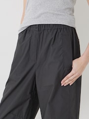 Hush Black 100% Cotton Barrel Leg Pull On Cotton Trousers - Image 4 of 5