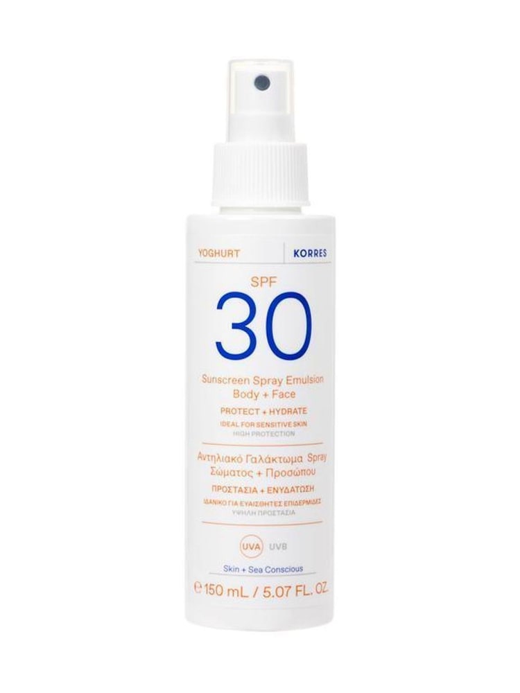 Korres Yoghurt Spray Emulsion Body + Face Sunscreen SPF30 150ml - Image 1 of 5