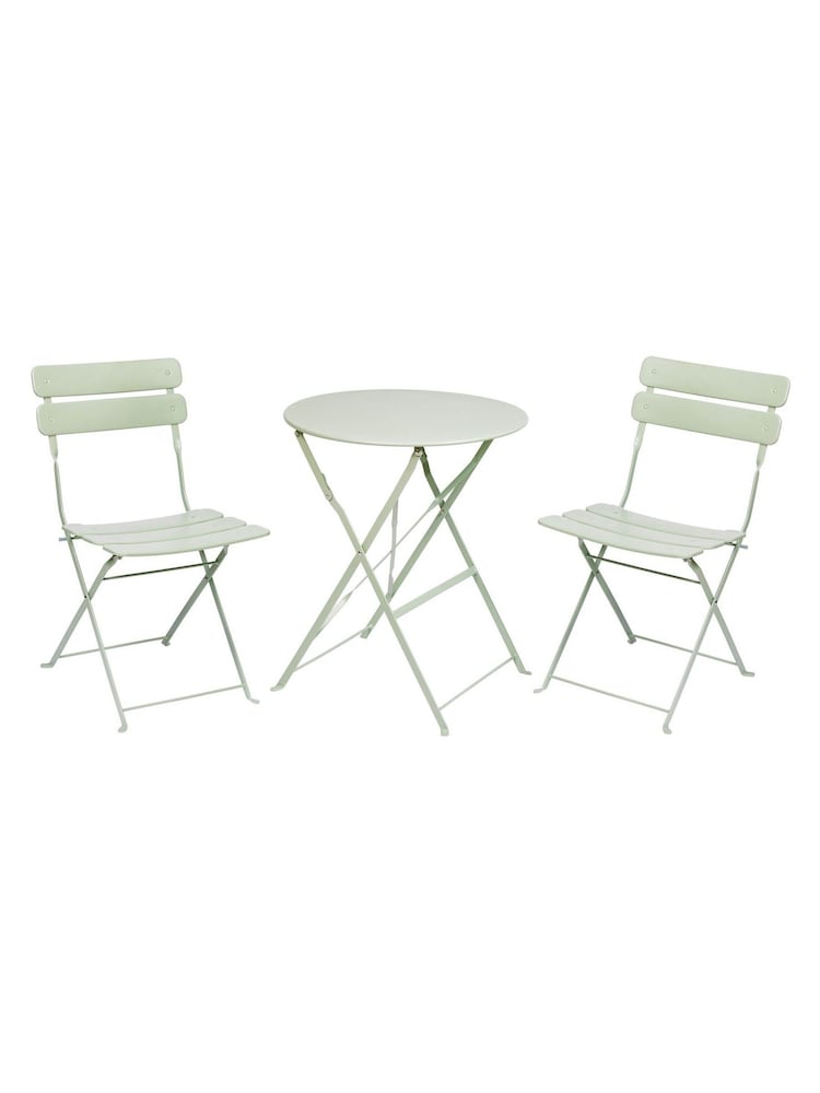 Premier Decorations Ltd Sage Green 2 Seater Metal Bistro Set - Image 1 of 3