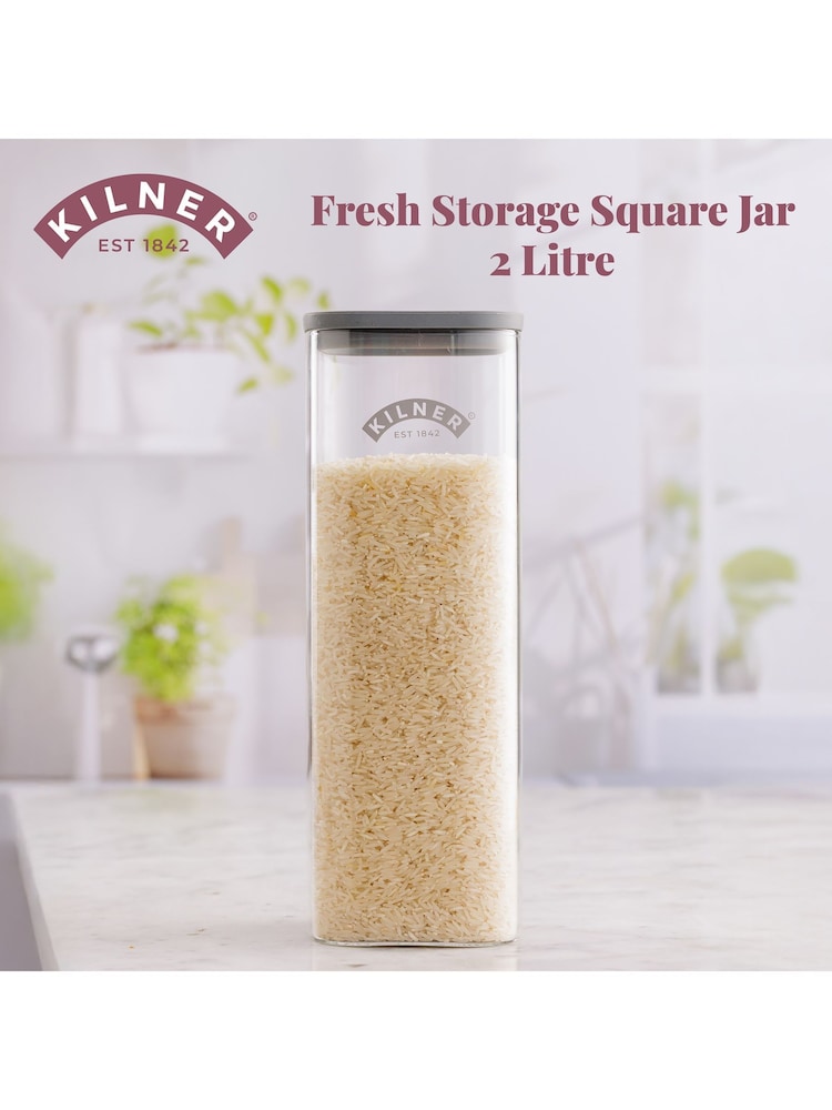Kilner Clear Fresh Storage Jar 2l Set of 2 - Image 2 of 5