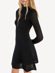 Rotate Black Knitted Flared Mini Dress - Image 4 of 6