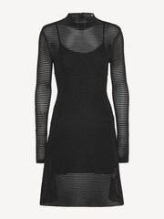 Rotate Black Knitted Flared Mini Dress - Image 5 of 6