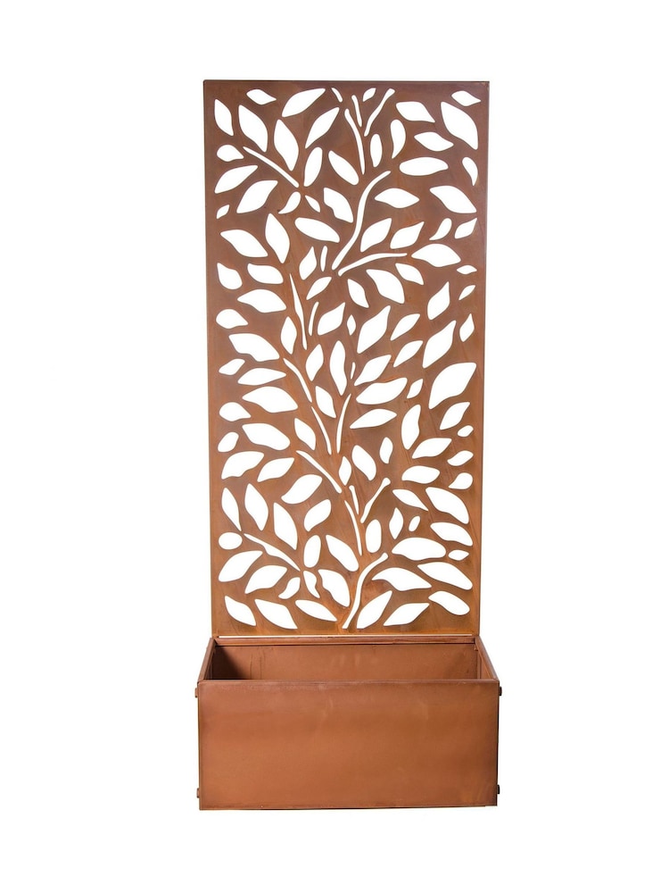 Premier Decorations Ltd Brown Patina Screen Leaves Design Planter - Image 1 of 2