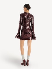 Rotate Red Sequins Long Sleeve Mini Dress - Image 2 of 5