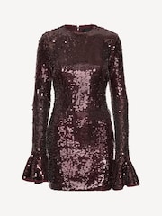 Rotate Red Sequins Long Sleeve Mini Dress - Image 4 of 5