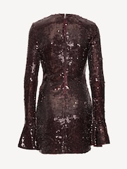 Rotate Red Sequins Long Sleeve Mini Dress - Image 5 of 5