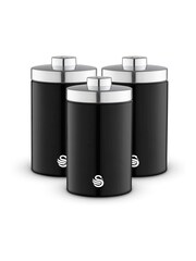 Swan Set of 3 Black Townhouse Canisters - Image 1 of 9