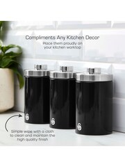 Swan Set of 3 Black Townhouse Canisters - Image 5 of 9