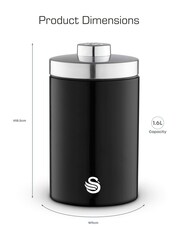 Swan Set of 3 Black Townhouse Canisters - Image 6 of 9