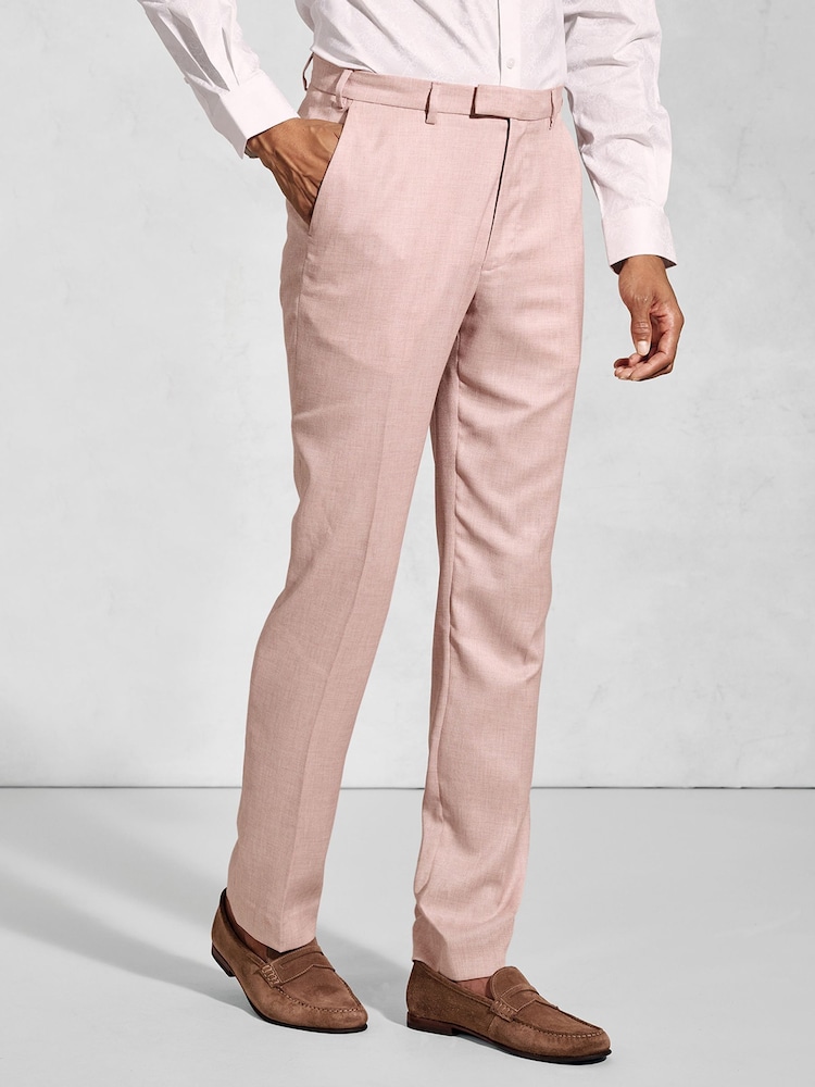 Brook Taverner Pink Textured Occasion Suit Trousers - Image 1 of 1