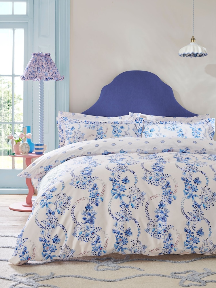 Cath Kidston Blue Road Floral 180 Thread Count Duvet Cover and Pillowcase Set - Image 1 of 10 Cath Kidston Blue Road Floral 180 Thread Count Duvet Cover and Pillowcase Set - Image 1 of 10