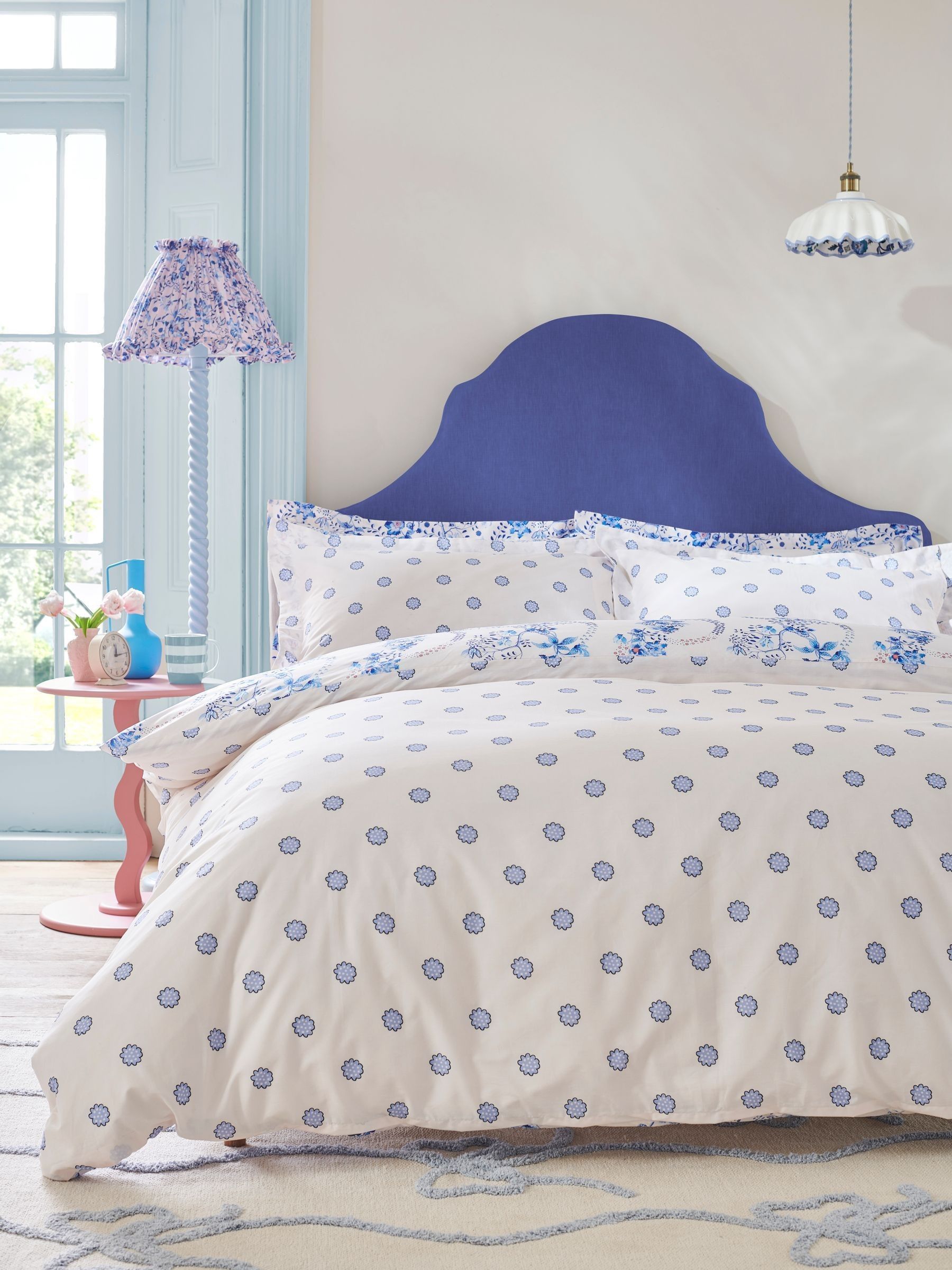 Buy Cath Kidston Blue Road Floral 180 Thread Count Duvet Cover and