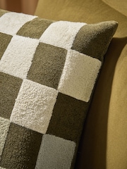 MADE.COM Green Tilo Checkerboard Cushion - Image 3 of 4