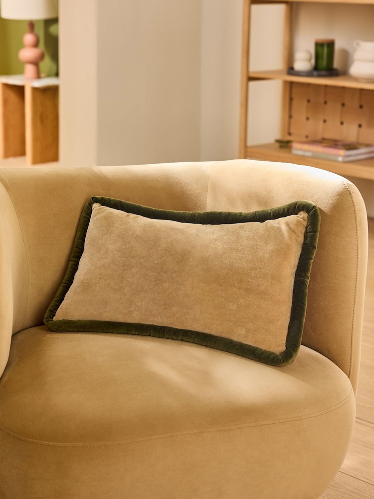 MADE.COM Caramel/Rust Huxley Cotton Velvet Jumbo Pipe Cushion - Image 1 of 4 MADE.COM Caramel/Rust Huxley Cotton Velvet Jumbo Pipe Cushion - Image 1 of 4