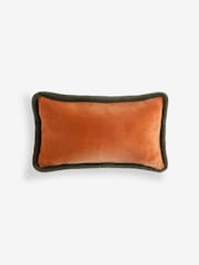 MADE.COM Caramel/Rust Huxley Cotton Velvet Jumbo Pipe Cushion - Image 5 of 5
