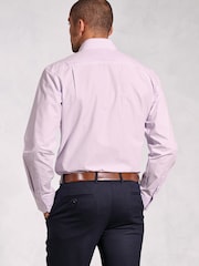 Brook Taverner Pink Micro Oxford Check Long Sleeve 100% Cotton Shirt - Image 2 of 5