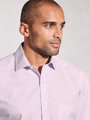 Brook Taverner Pink Micro Oxford Check Long Sleeve 100% Cotton Shirt - Image 3 of 5