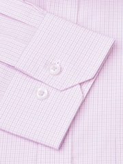 Brook Taverner Pink Micro Oxford Check Long Sleeve 100% Cotton Shirt - Image 5 of 5