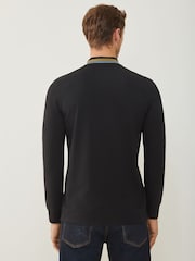 PS Paul Smith Black Stripe Detail Zip Through Polo Shirt - Image 2 of 5