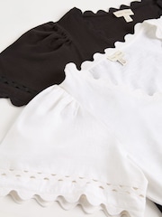 Love & Roses X2 Black and Ivory Scallop T-Shirt - Image 7 of 7