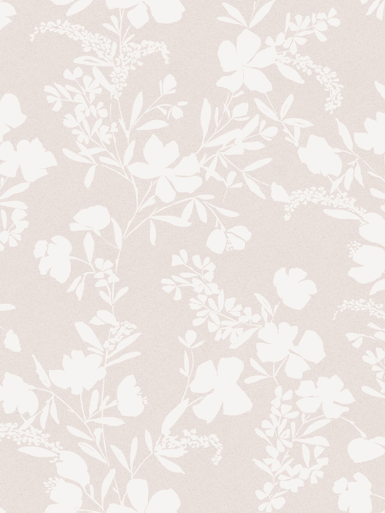 Neutral Silhouette Floral 10M Wallpaper - Image 2 of 4