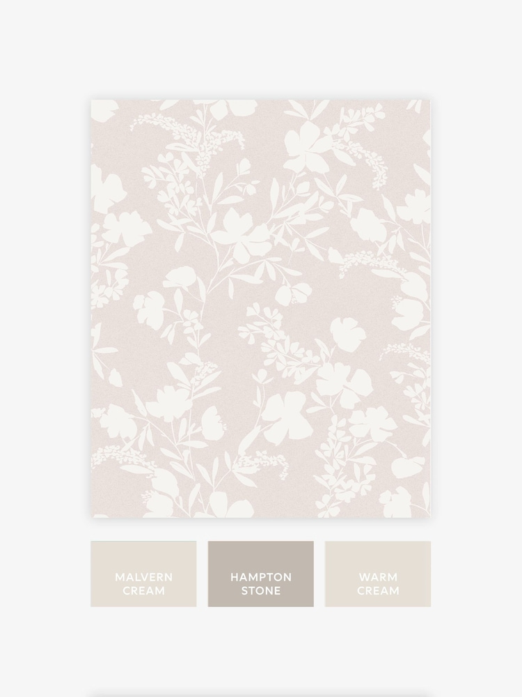 Neutral Silhouette Floral 10M Wallpaper - Image 4 of 4