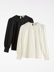 Love & Roses Multi Lace Collar T-Shirts Multipack X 2 - Image 1 of 7