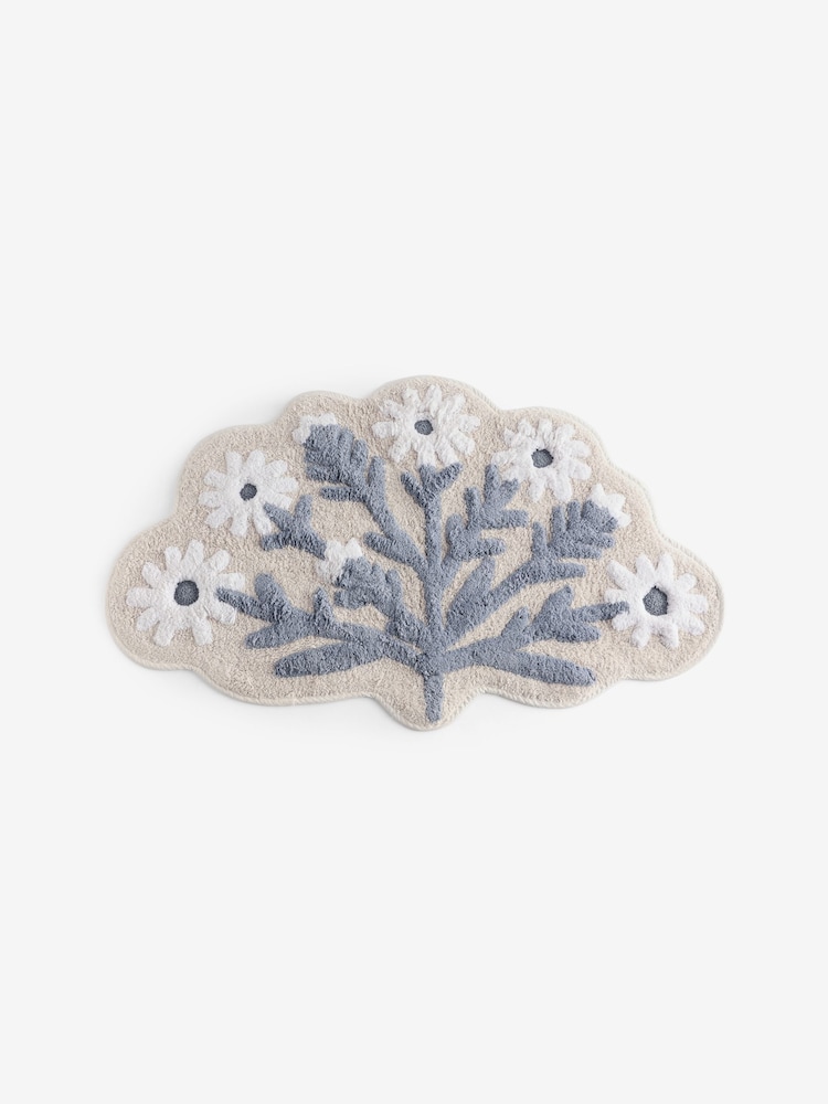 Blue Floral Bath Mat - Image 3 of 3